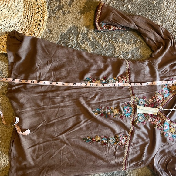 NWT Savanna Jane Embroidered Boho Bell Sleeve Dress M - Picture 7 of 7